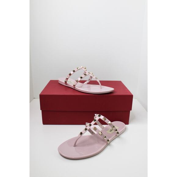 Valentino Garavani Rockstud Flat Rubber Sandal, Size 37 - Picture 5 of 7